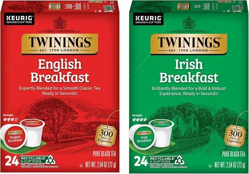 Twinings English Breakfast Tea K-Cup pods for Keurig، الكافيين، ناعم، لذيذ، شاي أسود قوي، 24 عدد (عبوة من 1) in Saudi Arabia