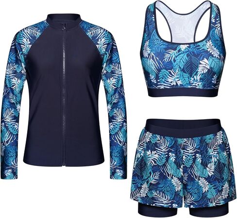 قمصان ملابس السباحة Stratuxx Kaze بأكمام طويلة وواقي من الطفح الجلدي بعامل حماية من الأشعة فوق البنفسجية 50+ حماية من الأشعة فوق البنفسجية للنساء والفتيات المراهقات in Kuwait