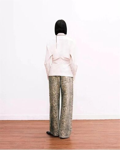 Leopard Print Jeans for Women - Y2K Light Cheetah Print Pants, Flare Straight Leg High Waisted Pants for Women in Saudi Arabia