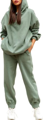 Linsery Women Hoodies Sweatsuit Long Sleeve Hooded Matching Joggers Sweatpants 2 Piece Tracksuit Sets in Saudi Arabia