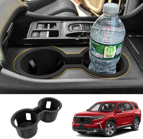 Cup Holder Compatible with 2023 2024 2025 Honda Pilot Car Center Console Cup Holder Insert Storage Box Interior Armrest Organizer for Honda Pilot Accessories (Black) in Kuwait