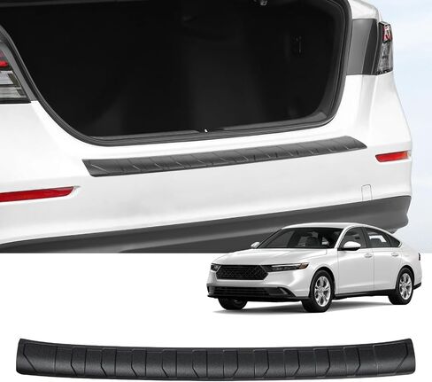 Exterior Rear Bumper Protector Compatible with Honda Accord 2023 2024 Accessories ABS Material Rear Bumper Guard Trunk Sill Protector (Black) in Kuwait