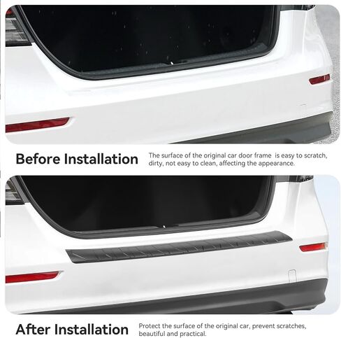 Exterior Rear Bumper Protector Compatible with Honda Accord 2023 2024 Accessories ABS Material Rear Bumper Guard Trunk Sill Protector (Black) in Kuwait