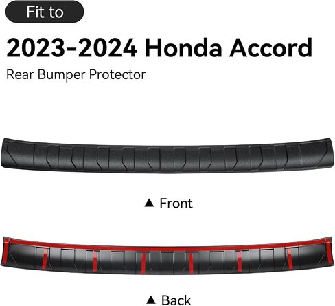Exterior Rear Bumper Protector Compatible with Honda Accord 2023 2024 Accessories ABS Material Rear Bumper Guard Trunk Sill Protector (Black) in Kuwait