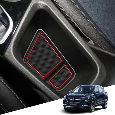بطانة وحدة التحكم المركزية لعام 2024 2025 ملحقات Buick Encore GX حامل الأكواب إدراج فتحة الباب وفتحة الأكواب وبطانات جيب الباب ووسادة غير قابلة للانزلاق 7 قطع (أحمر) in Kuwait