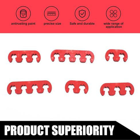 6 PCS Car Spark Plug Wire Holder, Waterproof Durable Plastic Vehicle Spark Plug Wire Separator Fastener, Universal Automotive Spark Plug Base Replacement for Truck SUV Car (Red) in Saudi Arabia