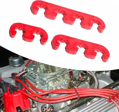 6 PCS Car Spark Plug Wire Holder, Waterproof Durable Plastic Vehicle Spark Plug Wire Separator Fastener, Universal Automotive Spark Plug Base Replacement for Truck SUV Car (Red) in Saudi Arabia