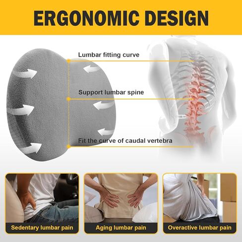 Lumbar Support Pillow for Car, Lumbar Support for Driving Seat, Back Support for Car, Travel Lumbar Support Pillow, Office Chair Lumbar Support Pillow, Lumbar Pillow for Lower Back Pain in Saudi Arabia