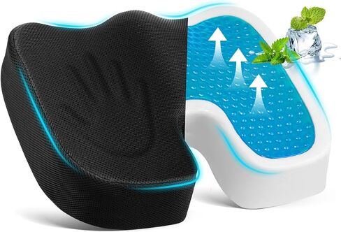 Seat Cushion Gel Enhance-Office Car Chair Cushion, Extra Large Size- Removable Cover Tailbone Pain Relief Cushion, Car Seat Cushion Driving, Memory Foam Seat Cushion for Office, Wheelchair, Car in Saudi Arabia
