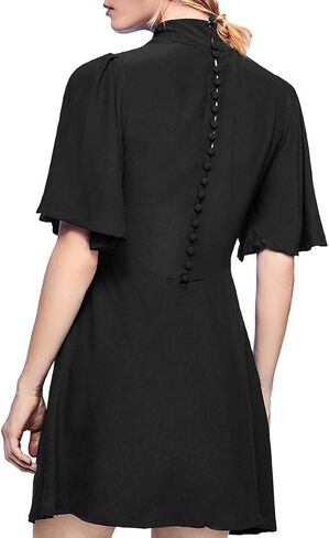 Free People Be My Baby Women's Ruched Mock Neck Mini Dress Black Size 10 in Saudi Arabia
