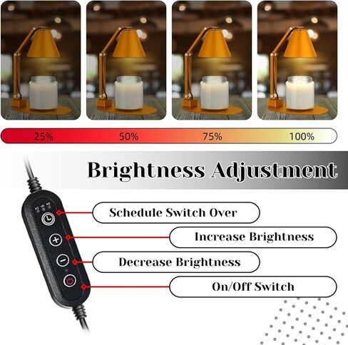 Candle Warmer Lamp with Timer – Wax Melt Warmer with 2 Bulbs - Lamp Dimmer Wax Warmer for Scented Wax – Adjustable Height Ultra-Elegant Wax Melter Candle Lamp Warmer - Golden in Saudi Arabia