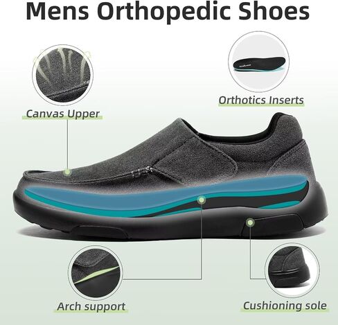 OrthoComfoot Orthopedic Slippers with Arch Support for Mens, Comfortable Plantar Fasciitis House Shoes, Winter Orthotic Moccasin Slip-On for Foot and Heel Pain in Kuwait