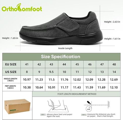 OrthoComfoot Orthopedic Slippers with Arch Support for Mens, Comfortable Plantar Fasciitis House Shoes, Winter Orthotic Moccasin Slip-On for Foot and Heel Pain in Kuwait