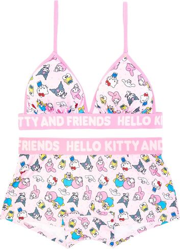 Hello Kitty womens Sports Bra & Boy Short Underwear Sets With Kuromi, Melodi, Keroppi & More in Xxxs-xl in Saudi Arabia