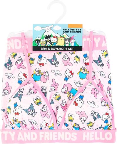 Hello Kitty womens Sports Bra & Boy Short Underwear Sets With Kuromi, Melodi, Keroppi & More in Xxxs-xl in Saudi Arabia
