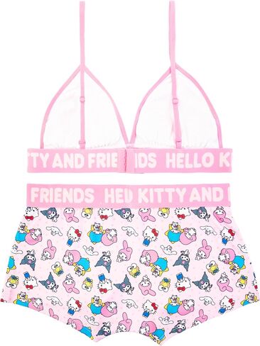 Hello Kitty womens Sports Bra & Boy Short Underwear Sets With Kuromi, Melodi, Keroppi & More in Xxxs-xl in Saudi Arabia