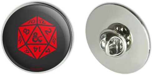 الزنزانات والتنينات d20 النرد المعدني 1.1 بوصة ربطة عنق قبعة طية صدر السترة Pinback in Saudi Arabia