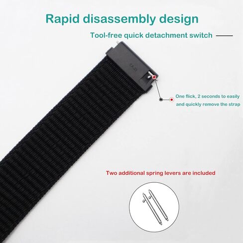 Adjustable Nylon Sport Watch Bands with Hook and Loop Fastener, No tools required, Quick Release Watch Straps Band Width 16mm 18mm 20mm 22mm in Saudi Arabia