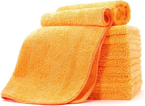 ATRDSS8002D مناشف تنظيف قماشية متعددة الأغراض من الألياف الدقيقة من تورين: 40.64 سم طول × 40.64 سم عرض، برتقالي، عبوة من 12 قطعة in Kuwait