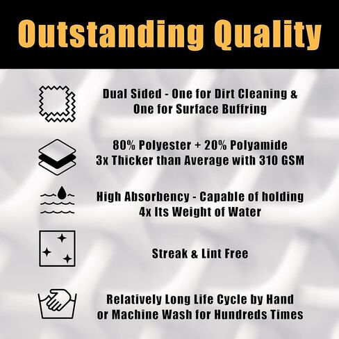 ATRDSS8002D مناشف تنظيف قماشية متعددة الأغراض من الألياف الدقيقة من تورين: 40.64 سم طول × 40.64 سم عرض، برتقالي، عبوة من 12 قطعة in Kuwait