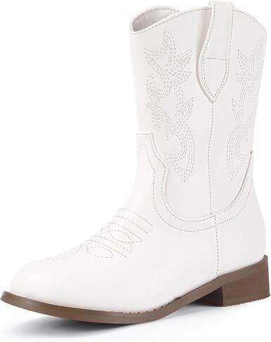 Hehainom Girls Cowboy Cowgirl Boots Boys Kids Toddler Western Mid Calf Zipper Riding Boots for Little Kid Big Kid in Saudi Arabia