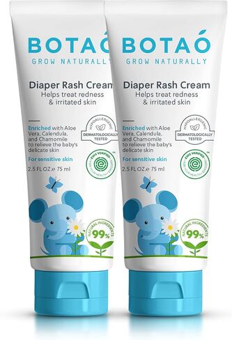 BOTAO Baby's Natural Diaper Cream | Organic Diaper Cream EWG Verified | Naturally Soothes Baby Rashes | Baby zinc Ointment Natural | For Sensitive Skin with Aloe Vera & Calendula, 2.5Oz in Saudi Arabia