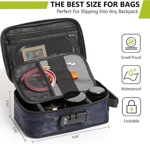 OZCHIN Smell Proof Bag with Combination Lock 9.5" x 6" x 3.5" File Organizer Case Container Medicine Lock Bag Travel Storage Case Safe Bag for Documents and Valuables Storage in Saudi Arabia