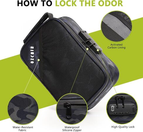 OZCHIN Smell Proof Bag with Combination Lock 9.5" x 6" x 3.5" File Organizer Case Container Medicine Lock Bag Travel Storage Case Safe Bag for Documents and Valuables Storage in Saudi Arabia