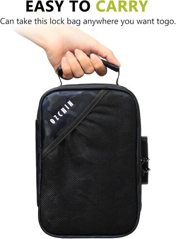 OZCHIN Smell Proof Bag with Combination Lock 9.5" x 6" x 3.5" File Organizer Case Container Medicine Lock Bag Travel Storage Case Safe Bag for Documents and Valuables Storage in Saudi Arabia