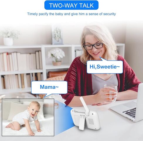 جهاز مراقبة الأطفال HelloBaby مع الكاميرا والصوت، شاشة عرض ملونة IPS مقاس 3.2 بوصة، جهاز مراقبة الطفل عن بعد بالكامل، رؤية ليلية بالأشعة تحت الحمراء، نطاق 1000 قدم، محادثة في اتجاهين، شاشة كاميرا للأطفال بدون واي فاي in Kuwait