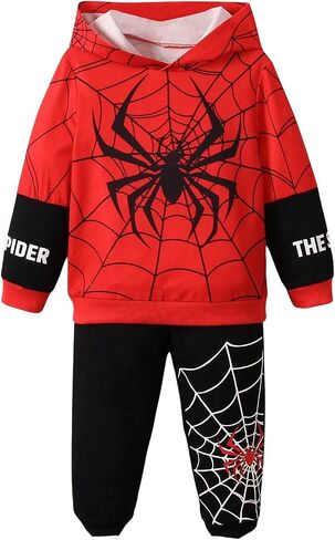 GORGLITTER Boy's Two Piece Outfits Letter Graphic Hoodie Hooded Sweatshirt and Sweatpants Set in Saudi Arabia