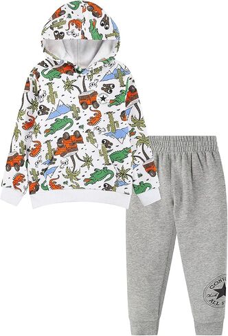 Converse Baby Boy's Desert Explorer Fleece Pullover Set (Toddler) Dark Grey Heather 2 Toddler in Saudi Arabia