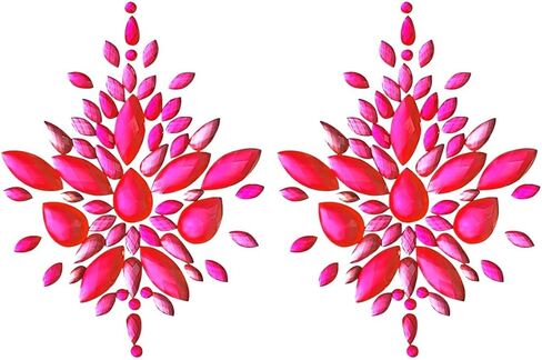 3 أزواج من فطائر حجر الراين المتوهجة باللون الأسود الفاتح والأصفر النيون/الأخضر والوردي والبرتقالي - ذاتية اللصق قابلة لإعادة الاستخدام - أغطية الحلمات، ألوان زاهية | زي EDC | الزي الهذيان | كلوبوير in Kuwait