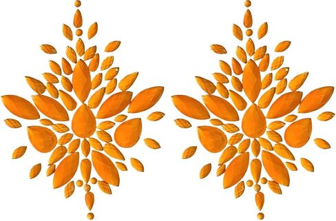 3 أزواج من فطائر حجر الراين المتوهجة باللون الأسود الفاتح والأصفر النيون/الأخضر والوردي والبرتقالي - ذاتية اللصق قابلة لإعادة الاستخدام - أغطية الحلمات، ألوان زاهية | زي EDC | الزي الهذيان | كلوبوير in Kuwait