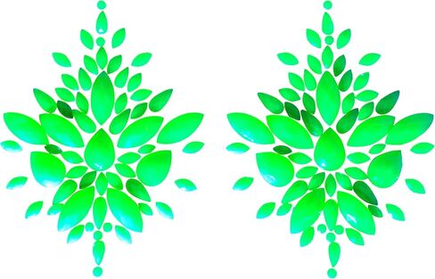 3 أزواج من فطائر حجر الراين المتوهجة باللون الأسود الفاتح والأصفر النيون/الأخضر والوردي والبرتقالي - ذاتية اللصق قابلة لإعادة الاستخدام - أغطية الحلمات، ألوان زاهية | زي EDC | الزي الهذيان | كلوبوير in Kuwait