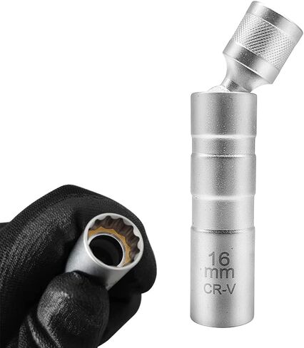 ZKTOOL 16mm Magnetic Rotating Spark Plug Socket 3/8-inch Drive 12 Point 1mm Thin Wall Spark Plug Socket Compatible with BMW Nissan (16MM)…… in Saudi Arabia