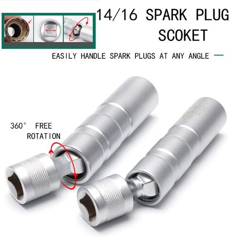 ZKTOOL 16mm Magnetic Rotating Spark Plug Socket 3/8-inch Drive 12 Point 1mm Thin Wall Spark Plug Socket Compatible with BMW Nissan (16MM)…… in Saudi Arabia