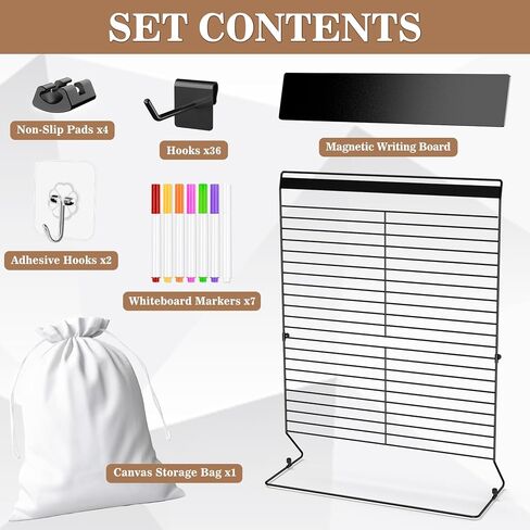 NiHome Earring Display Stands for Selling, Jewelry Display for Necklaces, Bracelets, 36 Hooks Wall Mountable Jewelry Organizer with Portable Storage Bag, Customizable Blackboard, Liquid Chalk Markers in Saudi Arabia