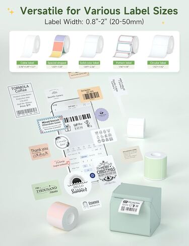 HPRT T260LR Label Maker: Portable Sticker Machine with Waterproof Tape, Bluetooth Thermal Label Printer for Small Business, Barcode, Name, Logo, Address, Mailing, Clothing, School, Home & Office in Saudi Arabia