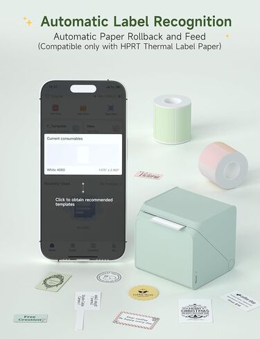 HPRT T260LR Label Maker: Portable Sticker Machine with Waterproof Tape, Bluetooth Thermal Label Printer for Small Business, Barcode, Name, Logo, Address, Mailing, Clothing, School, Home & Office in Saudi Arabia