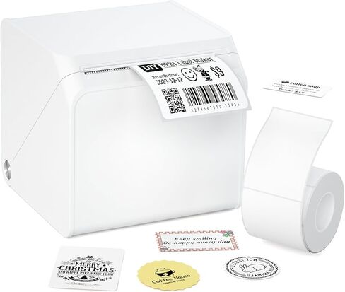 صانع الملصقات HPRT T260LR: آلة ملصقات محمولة مع شريط مقاوم للماء، طابعة ملصقات حرارية بلوتوث للشركات الصغيرة، الرمز الشريطي، الاسم، الشعار، العنوان، البريد، الملابس، المدرسة، المنزل والمكتب in Kuwait