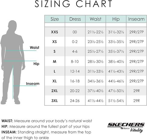 بنطال BARCO Skechers Vitality للسيدات - نمط الركض، سروال تنظيف طبي سهل العناية مع 6 جيوب مريحة in Kuwait