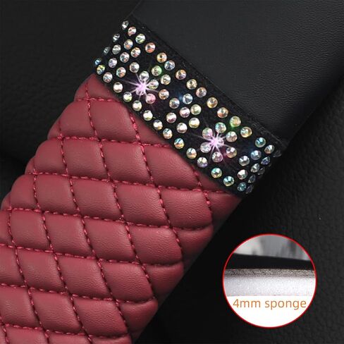 2 Pcs Auto Seat Belt Cover, Sparkling Rhinestone Shoulder Strap for a More Comfortable Driving, Harness Pads Protect Your Neck, Accessories Compatible with All Cars and Backpack (Wine Red) in Saudi Arabia