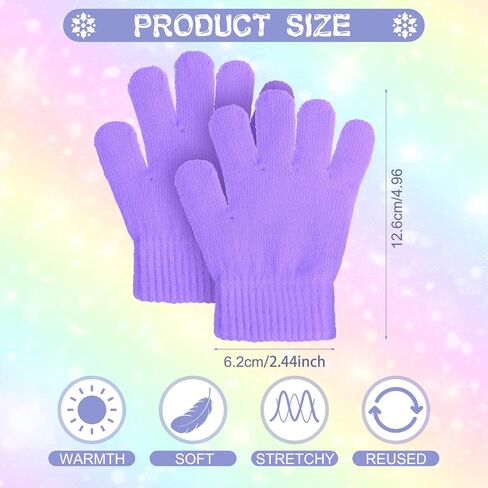 Neer 24 Pairs Kid's Gloves Winter Warm Gloves Stretchy Knitted Gloves Bulk Winter Finger Mittens for Boys Girls 7-12 Years in Saudi Arabia