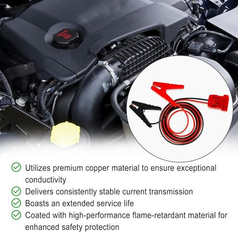 كابلات Jumper Starter للسيارة، مع محول بطارية سيارة مقاس 8 بطول 6.5 قدم مناسب لبطارية Milwaukee M18 18V، مناسب للشاحنات الخفيفة للسيارات متوسطة الحجم in Kuwait