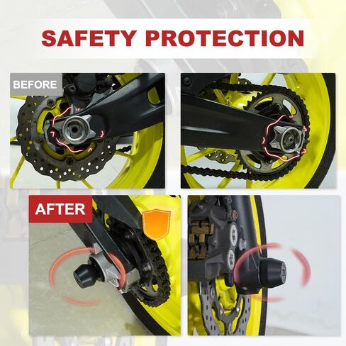 Xitomer الجبهة + المحور الخلفي المتزلجون يصلح ل 2024 MT-07 FZ-07 2014-2024 MT07 دراجة نارية الجبهة المحور الخلفي الإطار المتزلجون المتزلجون عجلة حامي تحطم منصات ل MT07 الإطار المتزلجون تحطم حامي in Kuwait