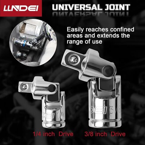 LLNDEI 48 Piece 1/4 Inch Mini Socket Ratchet Wrench Set, Metric Shallow Socket (4-14mm) 6-Point,with 72 Teeth Mini Ratcheting Wrench, Screwdriver Bit Set, Universal Joints and 3 Inch Extensions in Saudi Arabia