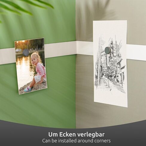 شريط معدني ذاتي اللصق بطول 3 متر من ECENCE مع 10x مغناطيس من الفريت، شريط حديدي، شريط فولاذي، شريط معدني مثالي للملاحظات والصور والمذكرات in Kuwait