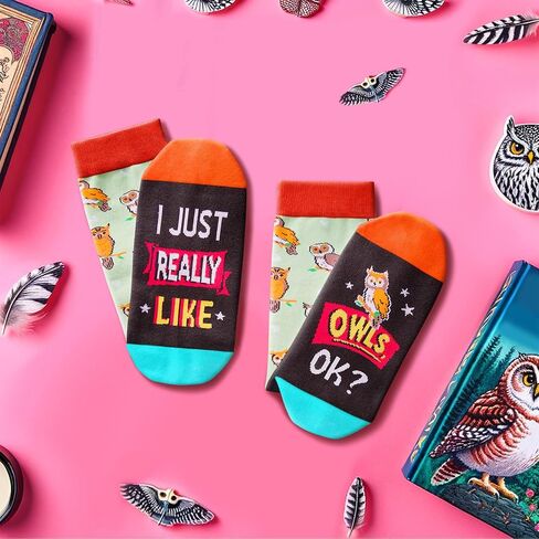 HAPPYPOP Wild Animal Socks For Men Women; Owl Tiger Koala Gifts, Owl Tiger Cheetah Socks in Saudi Arabia