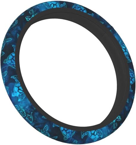 Watercolor Blue Sea Turtle Car Steering Wheel Cover Universal Fit 15 inch, Sweat Absorption Anti-Slip Breathable Neoprene Steering Wheel Protector for Women in Saudi Arabia